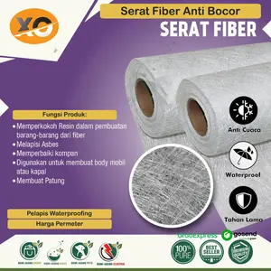 Serat Fiber Aquaproof Meteran FiberGlass Kasa Mat Lebar 1 Meter Waterproofing Aquaproof No Drop Penambal Atas Asbes Rembes PolyesterSerat Pelapis Anti Bocor