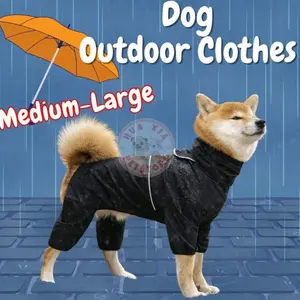 Siap Kirim Baju Pakaian Outdoor Anti Air Anjing Medium Besar - Waterproof Clothes