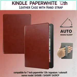 Kindle paperwhite 12th Leather Case Signature Colorsoft 2024 cover Auto wake casing