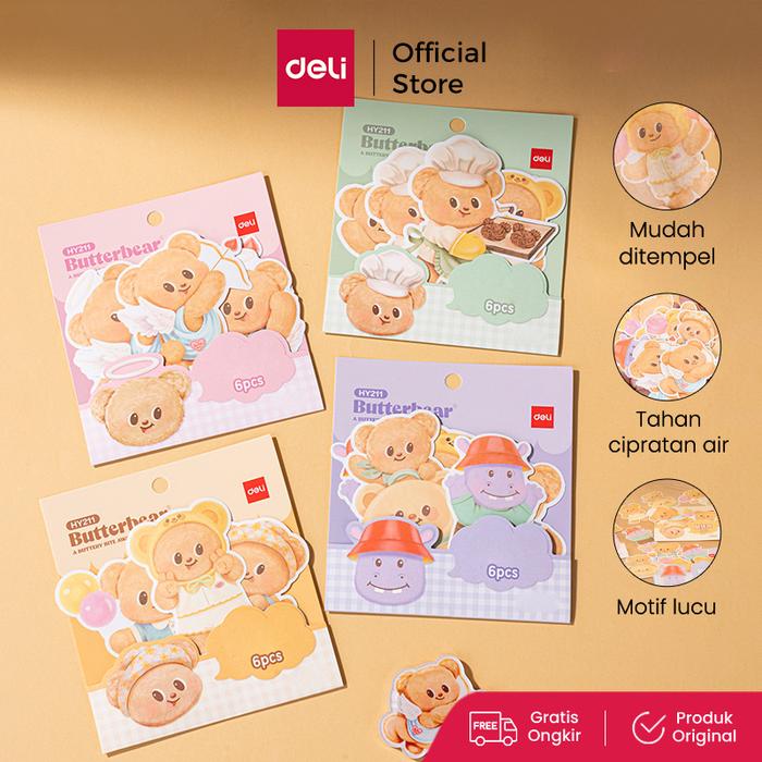 Gambar Deli x Butterbear Sticker Beruang Lucu Tahan Air Mudah Menempel Motif HY210 dari Deli Stationery Indonesia Kab. Tangerang Tokopedia