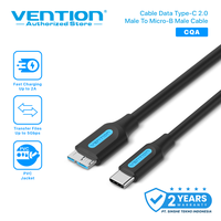Gambar Vention Kabel Data Usb Type C to Am Micro B Harddisk High Speed - CQA Black, 1 Meter dari Vention Authorized Store Kota Administrasi Jakarta Barat 1 Tokopedia