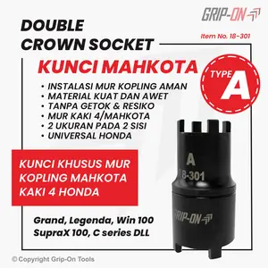 GRIP-ON DOUBLE CROWN SOCKET KUNCI MAHKOTA GANDA MUR KOPLING - TYPE A