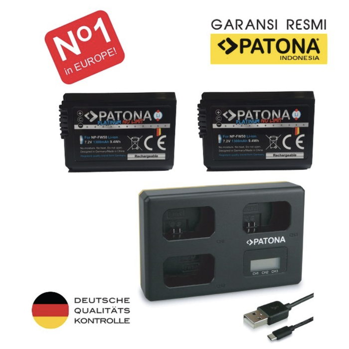Gambar PATONA Battery KIT for Sony NP-FZ100 A9 A92 A9S A73 A74 A7C A6600 A1 - 2 Baterai + Charger dari Wasabi Power Indonesia Kota Administrasi Jakarta Barat Tokopedia