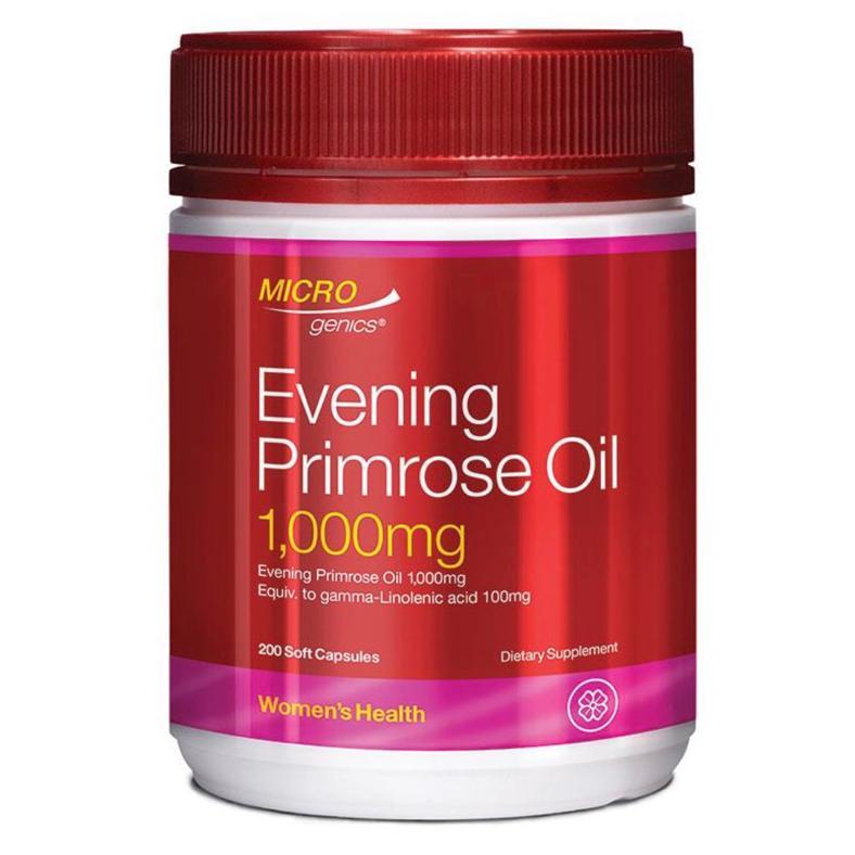 Microgenics Evening Primrose Oil 1000mg 200 Soft Capsules ORIGINAL