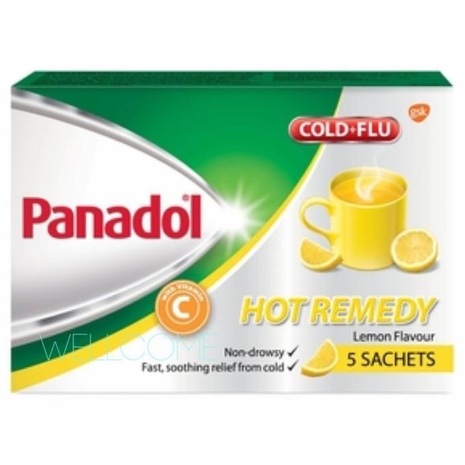 Promo Panadol Cold+Flu Hot Remedy Lemon Flavour 5'S Non-Drowsy Bersegel