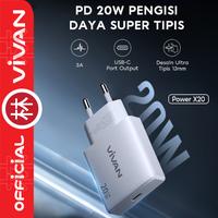 Gambar Vivan Power X20 Adapter Charger Port USB-C Ultra Thin Fast Charging PD 20W with C to C Cable - Vivan X20 dari Liem Group Kota Administrasi Jakarta Barat 3 Tokopedia