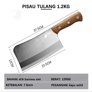 Oita pisau daging baja tahan karat pisau dapur stainless steel anti karat