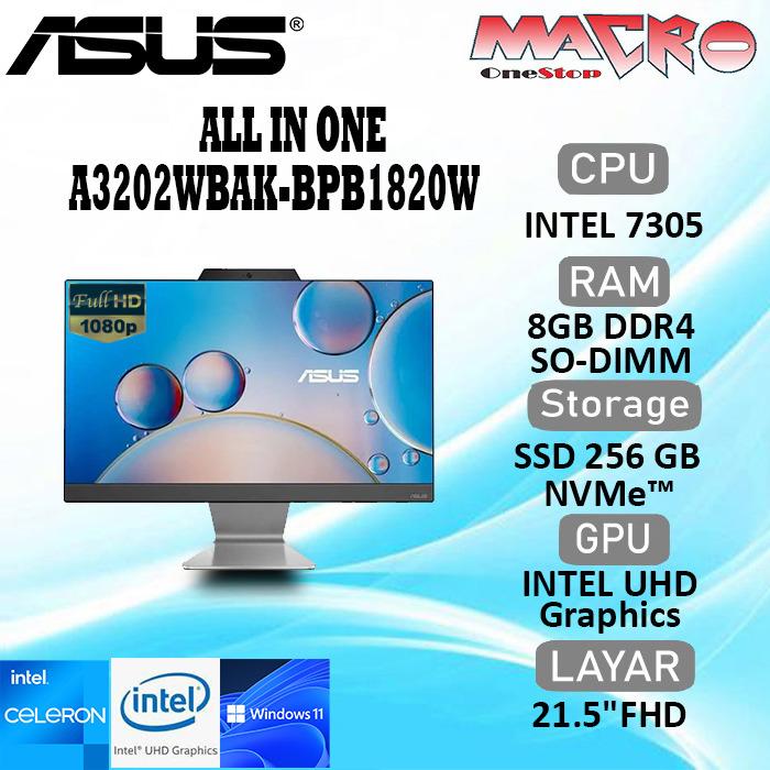 Gambar ASUS AIO A3202WBAK-BPB1820W intel 7305 8GB SSD 256GB 21.5" FHD Intel UHD Graphics Win11 dari Macro OneStop Official Kota Administrasi Jakarta Pusat Tokopedia