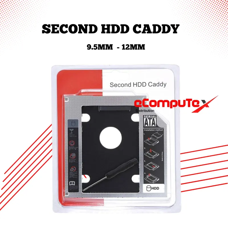 HDD Caddy Second 9.5MM Body Slim / Hardisk Caddy 9.5MM Bahan Aluminium