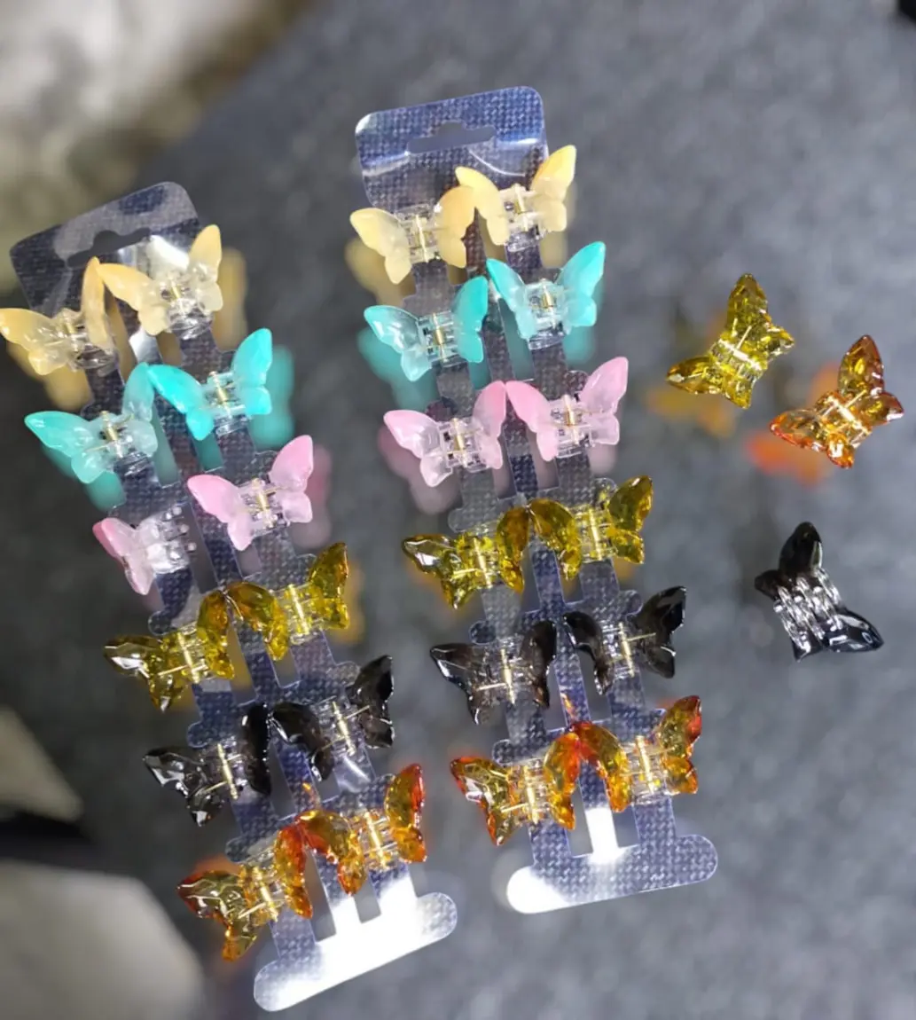 12pcs-Jepit Rambut Korea Kupu Kupu Transparan Jepitan Rambut Kupu kupu