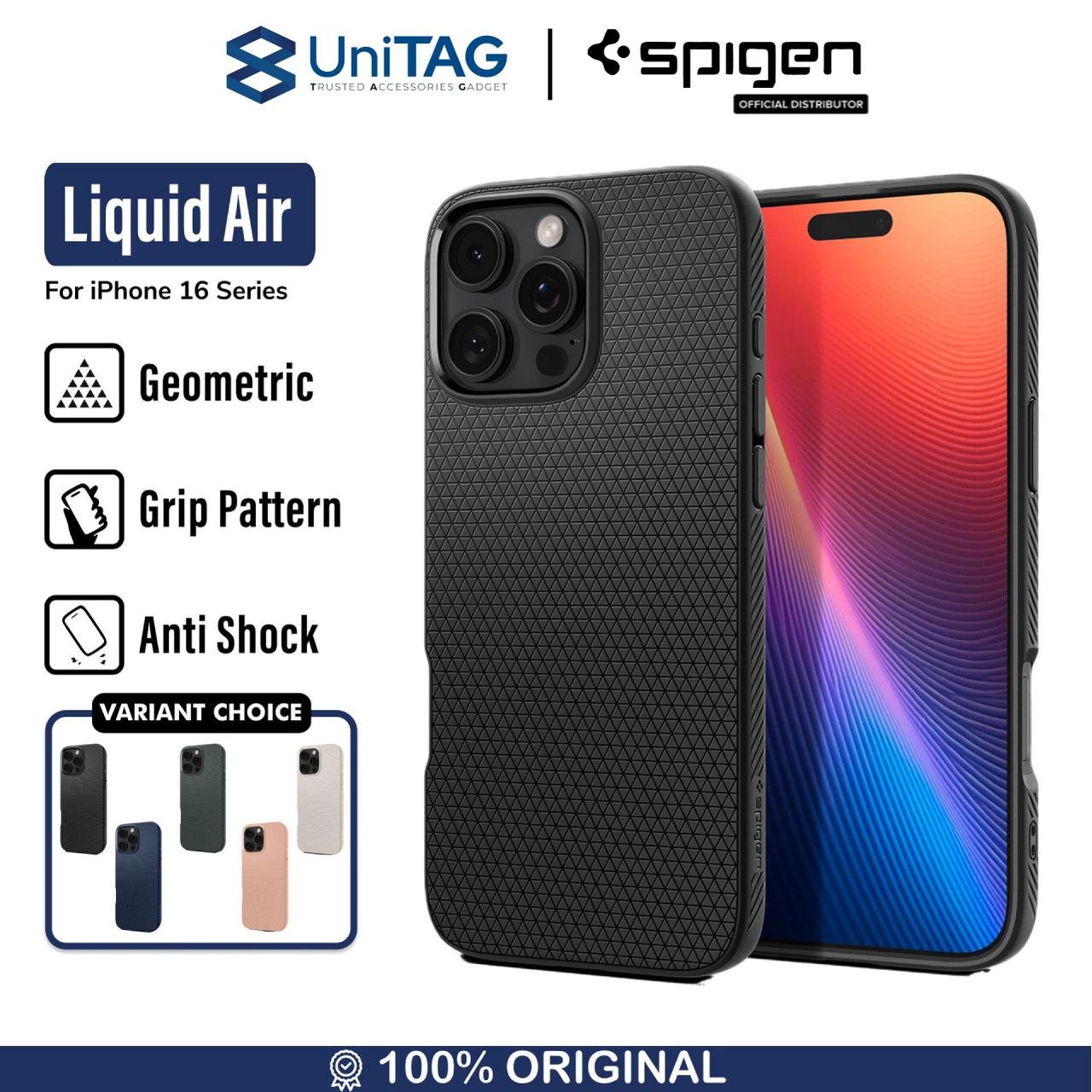 Spigen iPhone 16 Pro Case Liquid Air - Navy Blue ACS08118