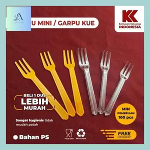 Anles_ Garpu Kecil Plastik / Garpu Mini / Garpu Kue Premium @100Pcs