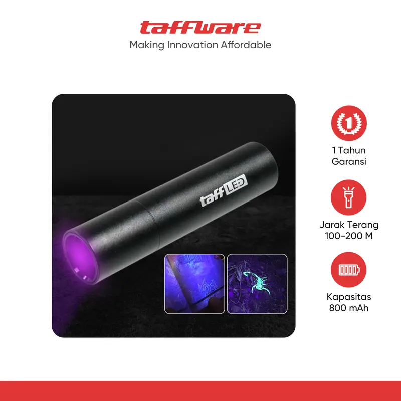 TaffLED Senter UV Pet Urine Fungus Detection Money Detector 365nm - S11-Z 0