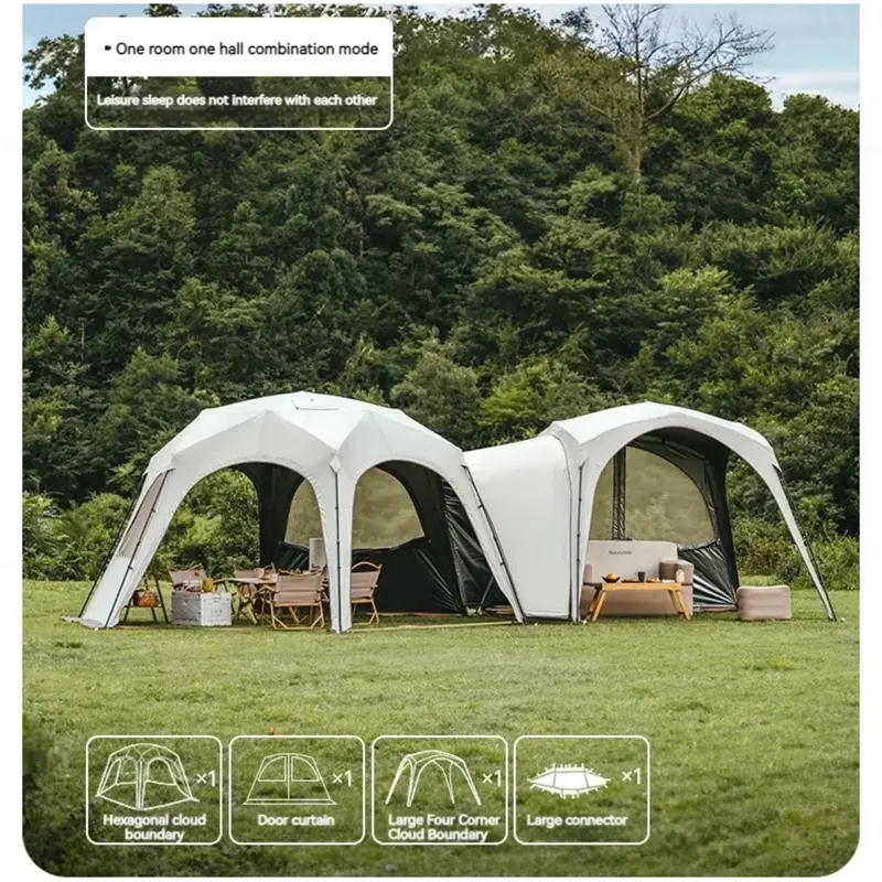 DOOR CURTAIN NATUREHIKE HEXAGONAL SHELTER TENT PINTU DAN TPU PLASTIK TENDA SHELTER HEXA CAMPING OUTDOOR 3