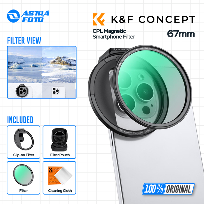 Gambar KNF Concept 67mm CPL Magnetic Phone Filter With Cold Shoe For Smartphone HP Samsung iPhone K&F Concept Filter Kit dari Astra Foto Kota Administrasi Jakarta Pusat Tokopedia
