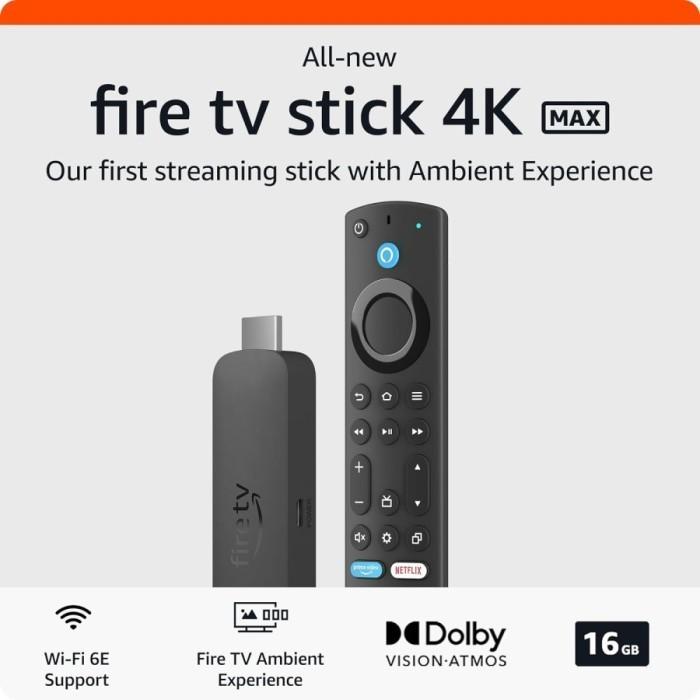 2023 Fire TV Stick 4K | 4K Max (2nd Gen), Wi-Fi 6, Dolby Vision/Atmos