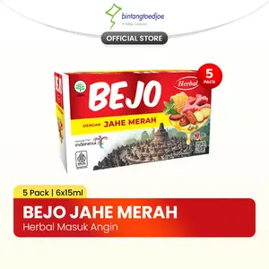 Bejo Jahe Merah Sachet 5 Pack (30 Sachet) - Meredakan Masuk Angin Meriang Mual