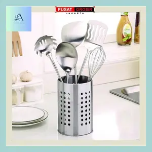 Anles_ S277 Wadah Tempat Peralatan Makan Sendok Garpu Sumpit Sutil Bahan Stainless Steel
