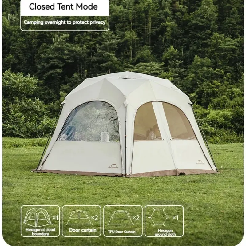DOOR CURTAIN NATUREHIKE HEXAGONAL SHELTER TENT PINTU DAN TPU PLASTIK TENDA SHELTER HEXA CAMPING OUTDOOR 2