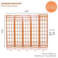 Gambar SHOJI 160 - 5 Panel Handle Partisi Lipat Sekat Japanese Sketsel Kayu Furnitur - 5P Natural dari Tatami Indonesia Kab. Sidoarjo 3 Tokopedia