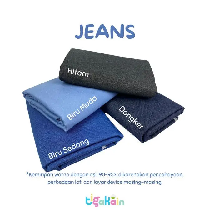 Terlaris 1 Meter Bahan Jeans Kain Denim 3