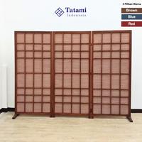 Gambar IGUSA 70 - 3 Panel Partisi Sekat Partisi Sketsel Screen Furniture Kayu - Dark Blue dari Tatami Indonesia Kab. Sidoarjo 1 Tokopedia