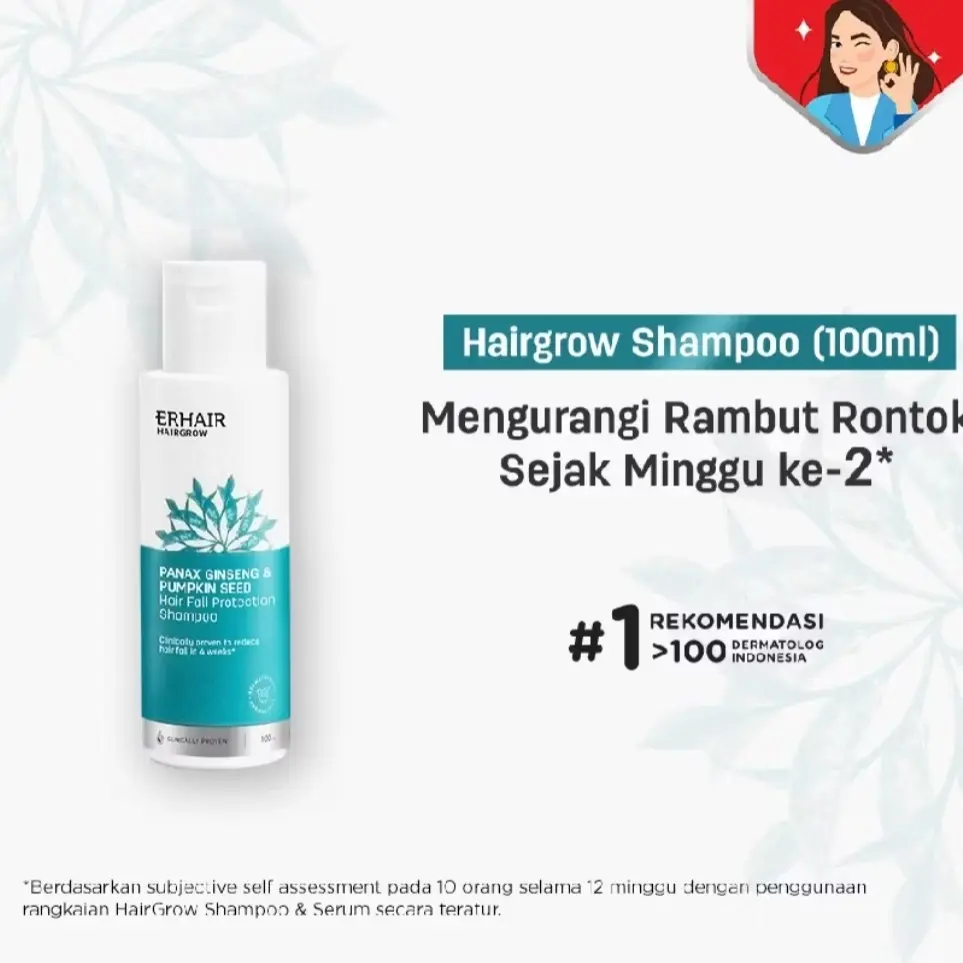 Erha HairGrow Shampoo 100ml Erhair Hair Grow 100 Ml Rambut Rontok