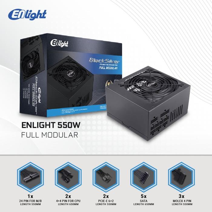 Gambar Power Supply ENLIGHT 550 Watt  - FULL MODULAR 80+ BRONZE PSU dari STAR17 COM Kota Administrasi Jakarta Selatan Tokopedia