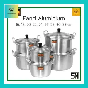 Wurl_ Panci Set Aluminium 16 18 20 22 24 26 28 30 33 36 Cm Global Eagle / Panci Jawa Maspion / Panci Kuah Sayur Sop / Panci Masak Air / Panci Mie Rebus / Panci Gagang Kuping _