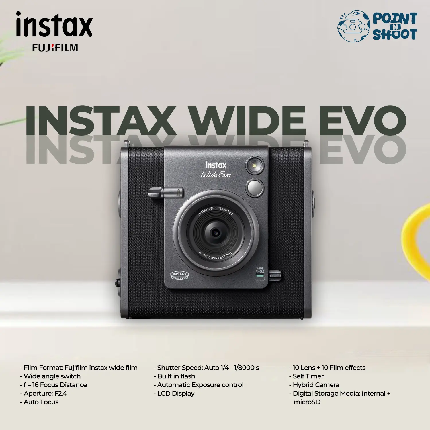 Fujifilm Instax Wide EVO - Hybrid Instant Film Camera