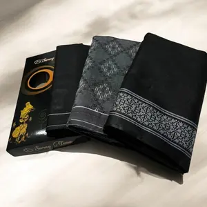 Sarung Tenun Polos Dus Kresna Katun Motif Hitam Putih