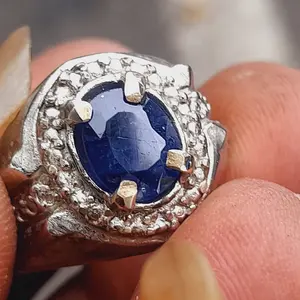 Cincin Batu Permata Blue Safir Asli Harga Murah