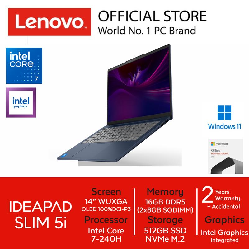 Lenovo Ideapad Slim 5i 04ID Intel Core 7-240H 16GB 512GB 14"WUXGA OLED Intel Graphics W11 OHS 3