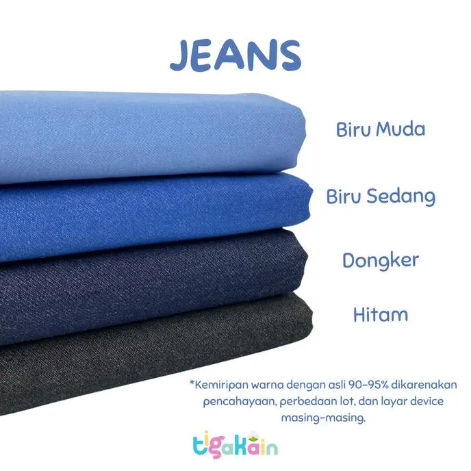 Terlaris 1 Meter Bahan Jeans Kain Denim 2