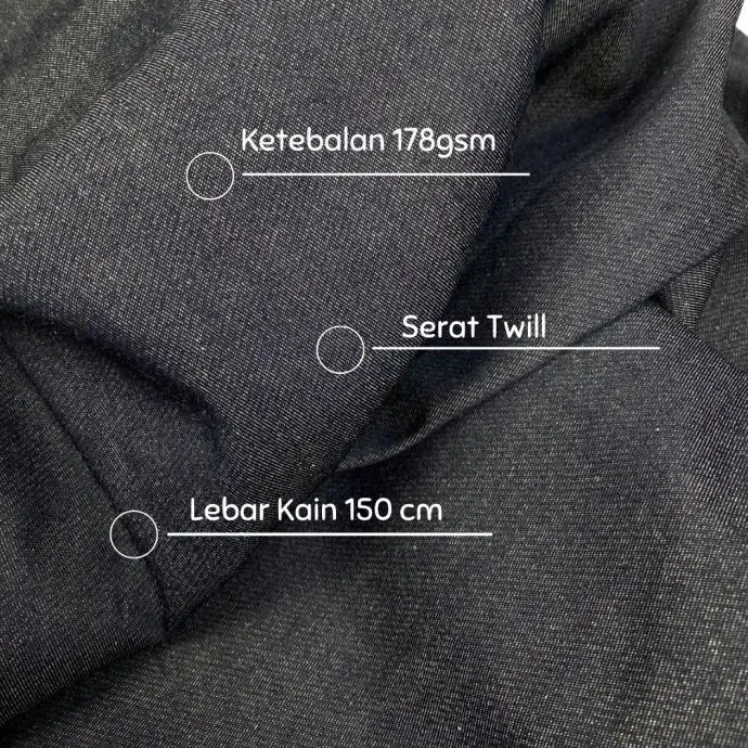 Terlaris 1 Meter Bahan Jeans Kain Denim 4