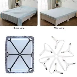 Penjepit Sprei Karet 12 Clips 6 Ways Jepitan Sprei Pengait Sudut Sprei Besi Sarung Taplak Selimut Sofa Mobil Kasur Hitam