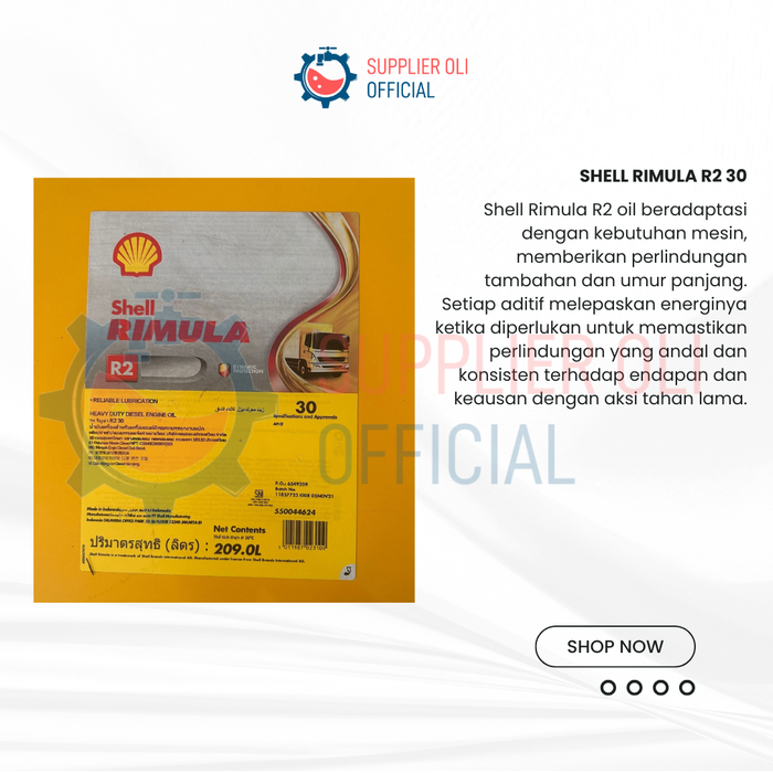 Jual Shell Rimula R2 30 - Heavy Duty Diesel Engine Oil Original - Drum ...