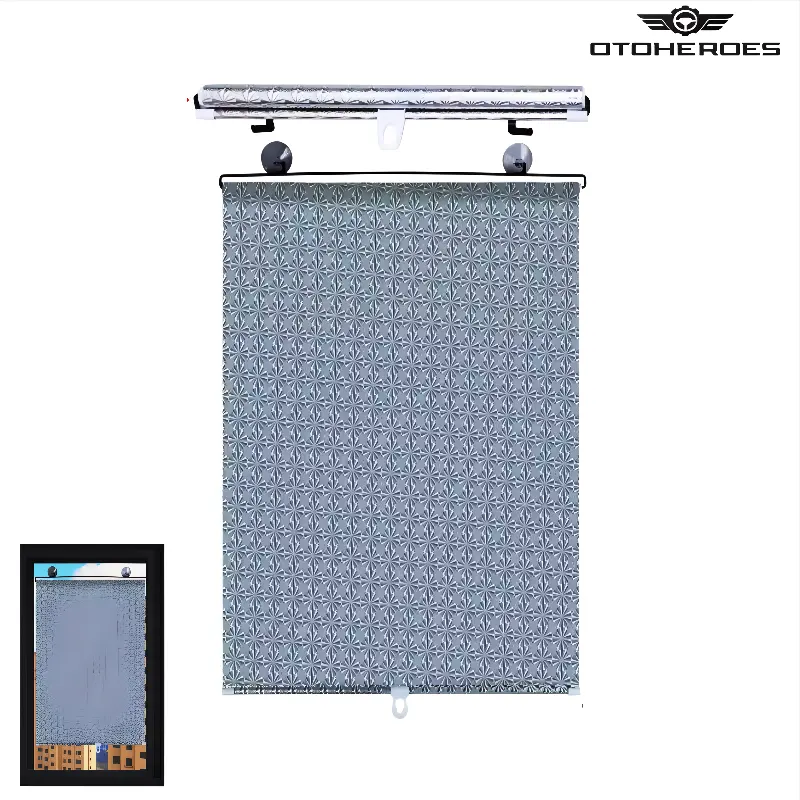 OTOHEROES Tirai Gulung Penahan Sinar Matahari Jendela Rumah Kaca Mobil Sun Shade Roller Blind Curtain Indoor Kain