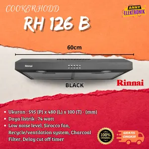 Cooker Hood RINNAI RH 126 B Hitam