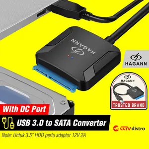 Kabel HDD/SSD SATA ke USB 3.0 HAGANN CON-CC91 dilengkapi DC Port Adaptor OTG