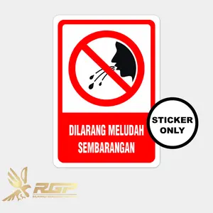 Sticker Dilarang Meludah Sembarangan 15cm x 20cm