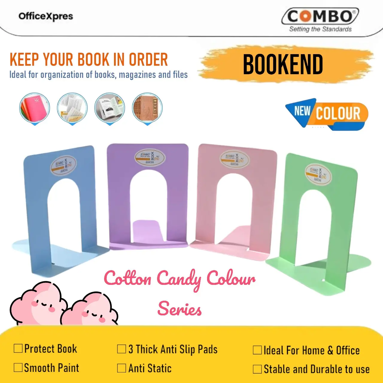 Pembatas Buku Besi / Penyangga Buku / Book End No. 7 Combo