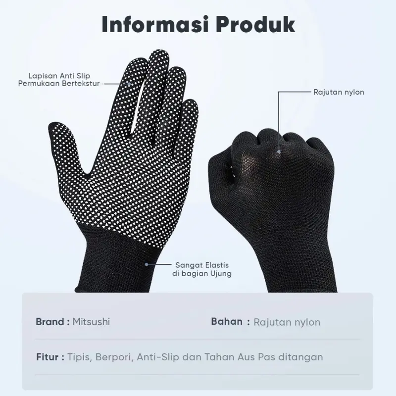 Mitsushi Sarung Tangan Kerja Karet Tebal / Durable Anti-Slip Gloves 2