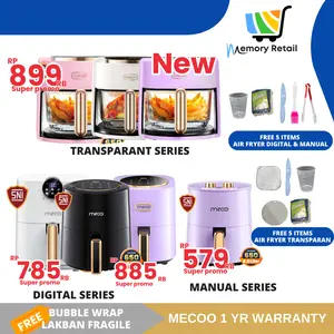 Mecoo air fryer digital low watt 4.5 - 5.5L penggorengan tanpa minyak