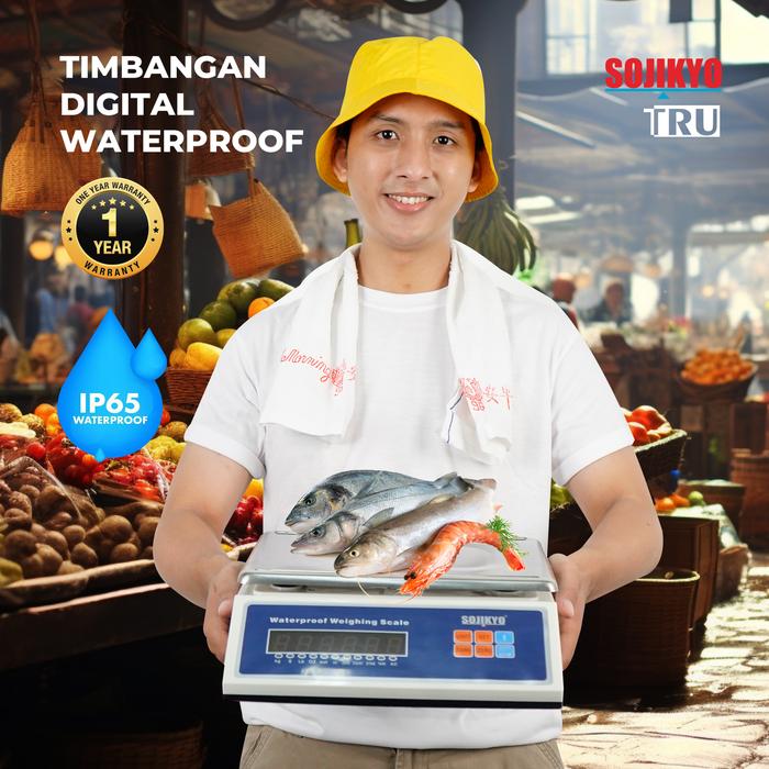Gambar Timbangan Digital Anti Air Waterproof Timbangan Ikan Ayam Barang Basah Price Counting Scale 6kg 15kg 30kg SOJIKYO - CSWP6 dari Truteknik Kota Bekasi Tokopedia