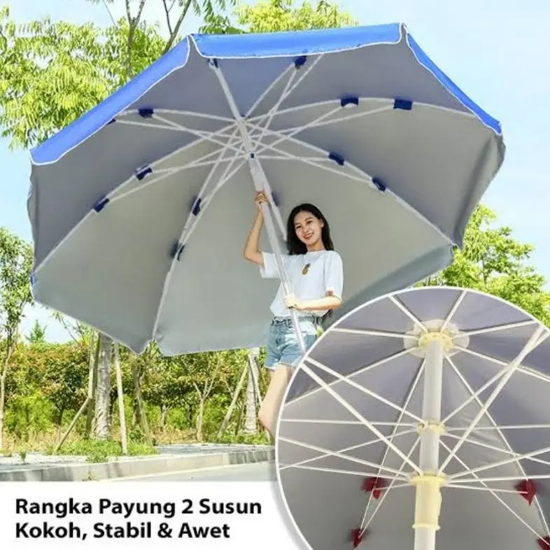 READY Payung Tenda Jualan 2 LAPIS Ukuran 2,4 Meter Payung Taman Pantai Cafe Bazaar Lapak