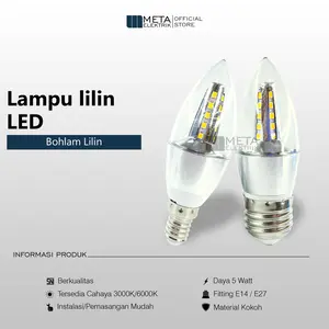 Lampu candle LED 5watt bohlam model lilin 5watt