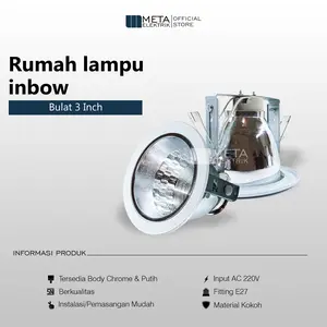 Kap rumah lampu downlight stainless 3,5inch 3 inch fitting e27