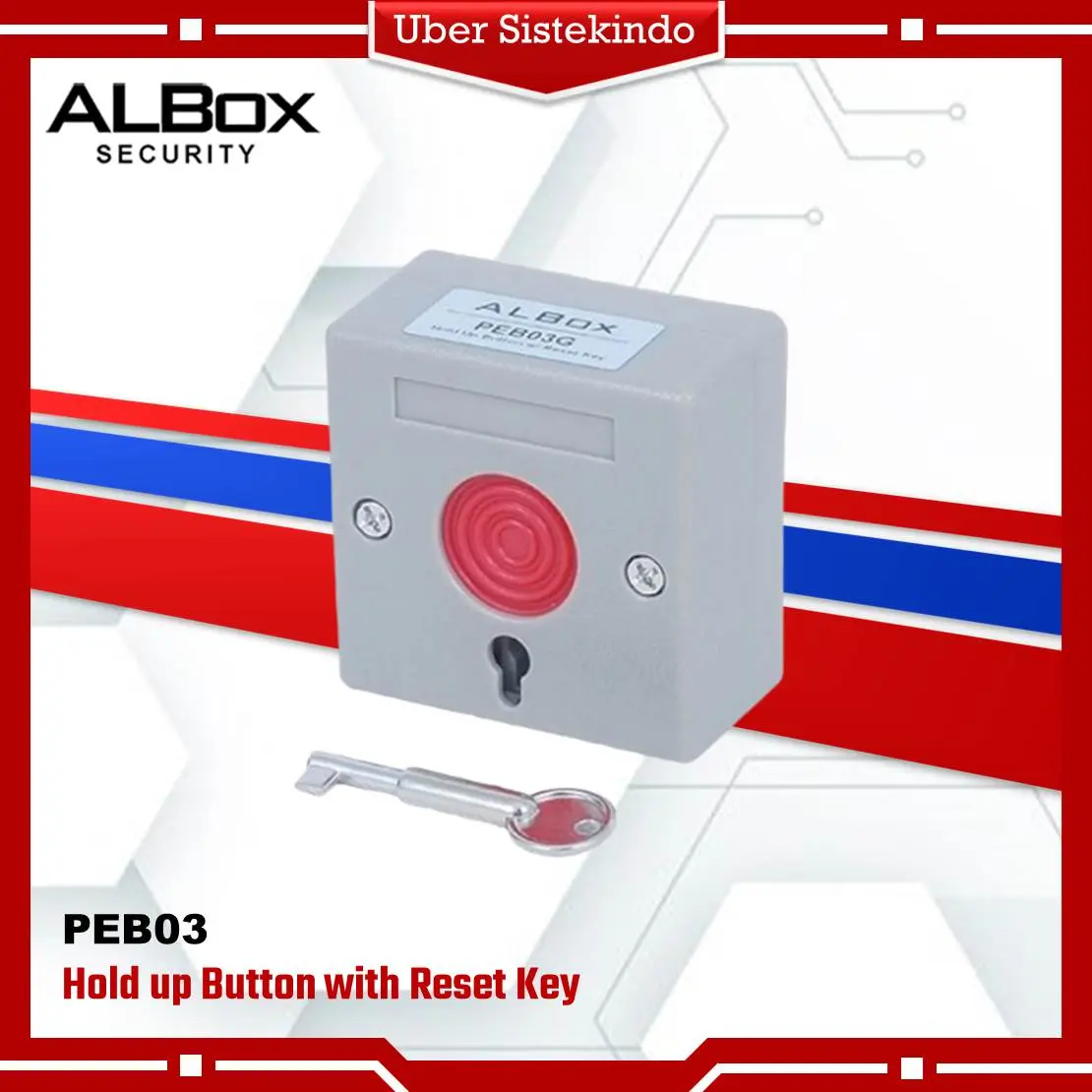 Panic Button Alarm Albox PEB03 Hold up Button with Reset Key
