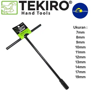 Kunci Sok T Soket Shock Skcket Sock T Hitam - TEKIRO 7 8 9 10 11 12 13 14 17 19mm